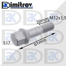 Болт джанта М12х1,5 S17 61mm